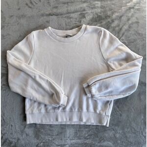 A New Day Sweatshirt Womens Medium White Crewneck Minimalist Casual Pullover